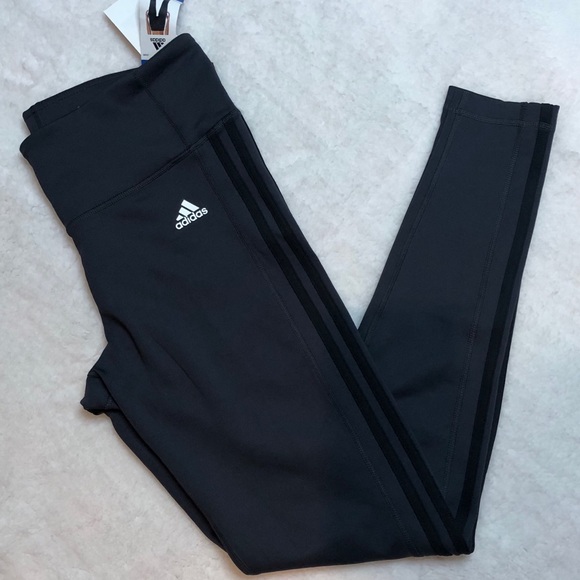 adidas Pants - ADIDAS Grey Black NEW Workout Tights Large